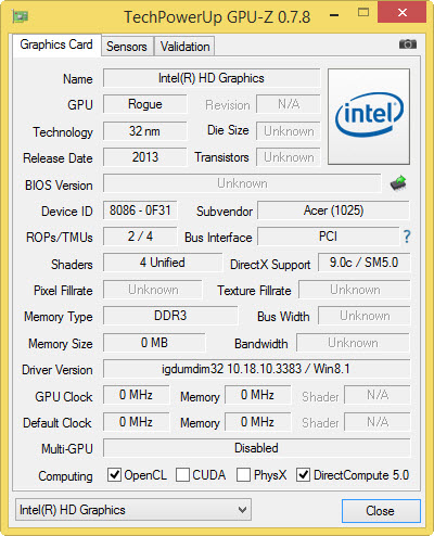 acer crystal eye webcam windows 8.1