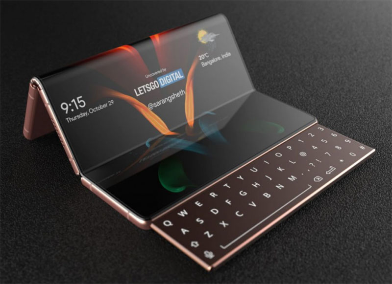 เผยคอนเซปต์ Samsung Tri-Folding สมาร์ทโฟนจอพับพร้อมคีย์บอร์ดเครื่องแรกของโลก